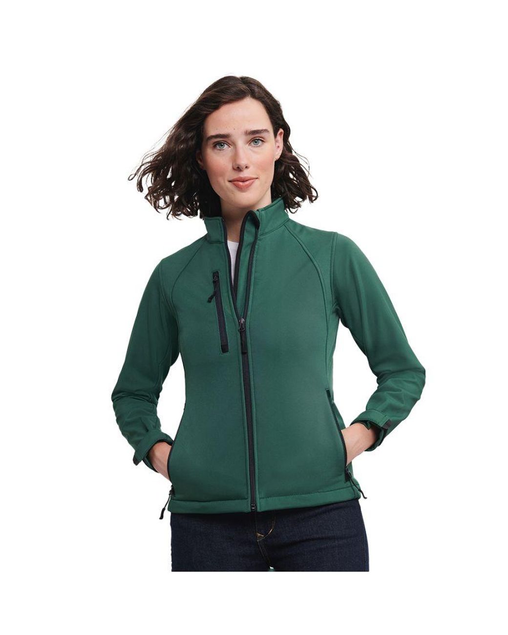 Russell Green Ladies 3 Layer Soft Shell Jacket (Bottle)