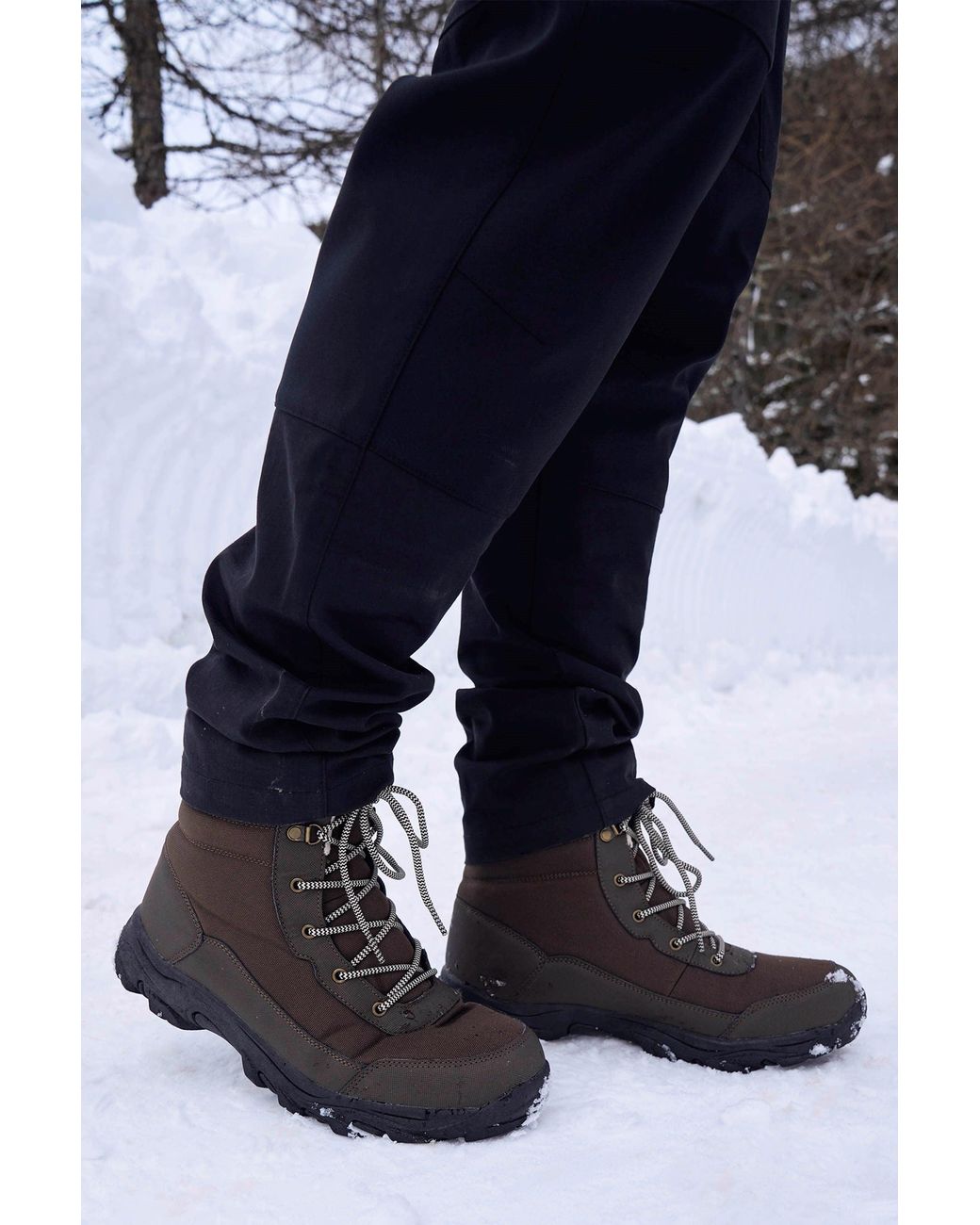 Mountain Warehouse Blue 'Ohio' Snow Boots Fleece Lined Isotherm Waterproof Winter Skiing Shoes Textile for men