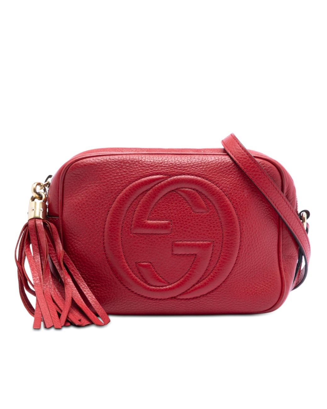 Gucci Red Pre-Owned Leather Soho Disco Crossbody