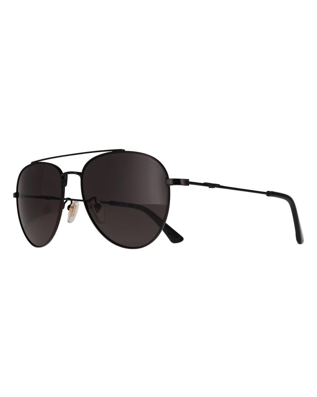 Police Black Aviator Shiny Splp20 Origins Lite Metal for men