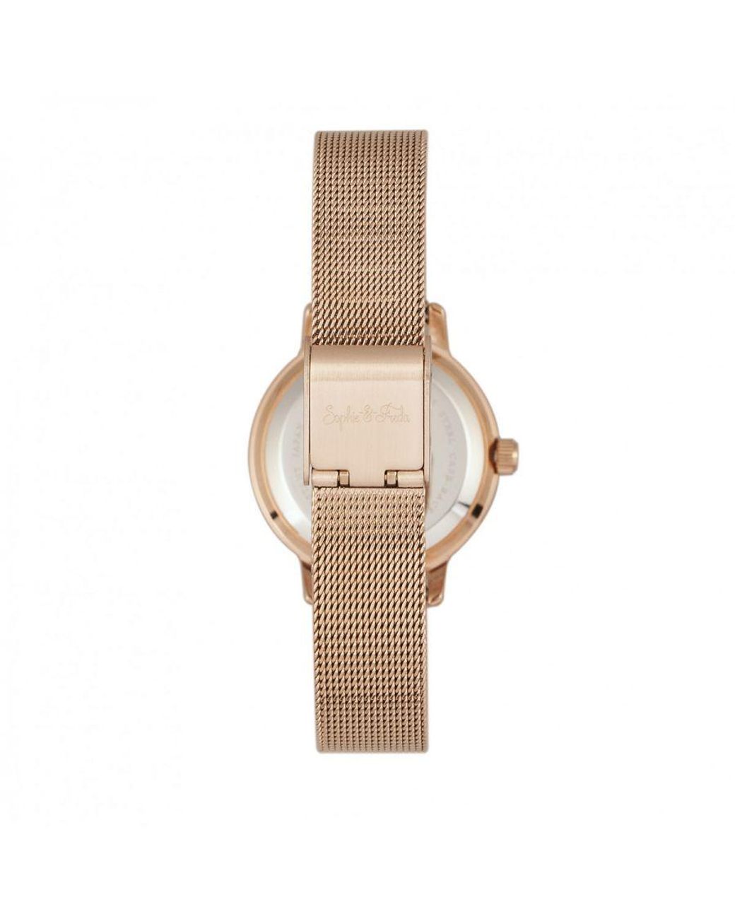 Sophie & Freda Metallic Cambridge Bracelet Watch W/Swarovski Crystals