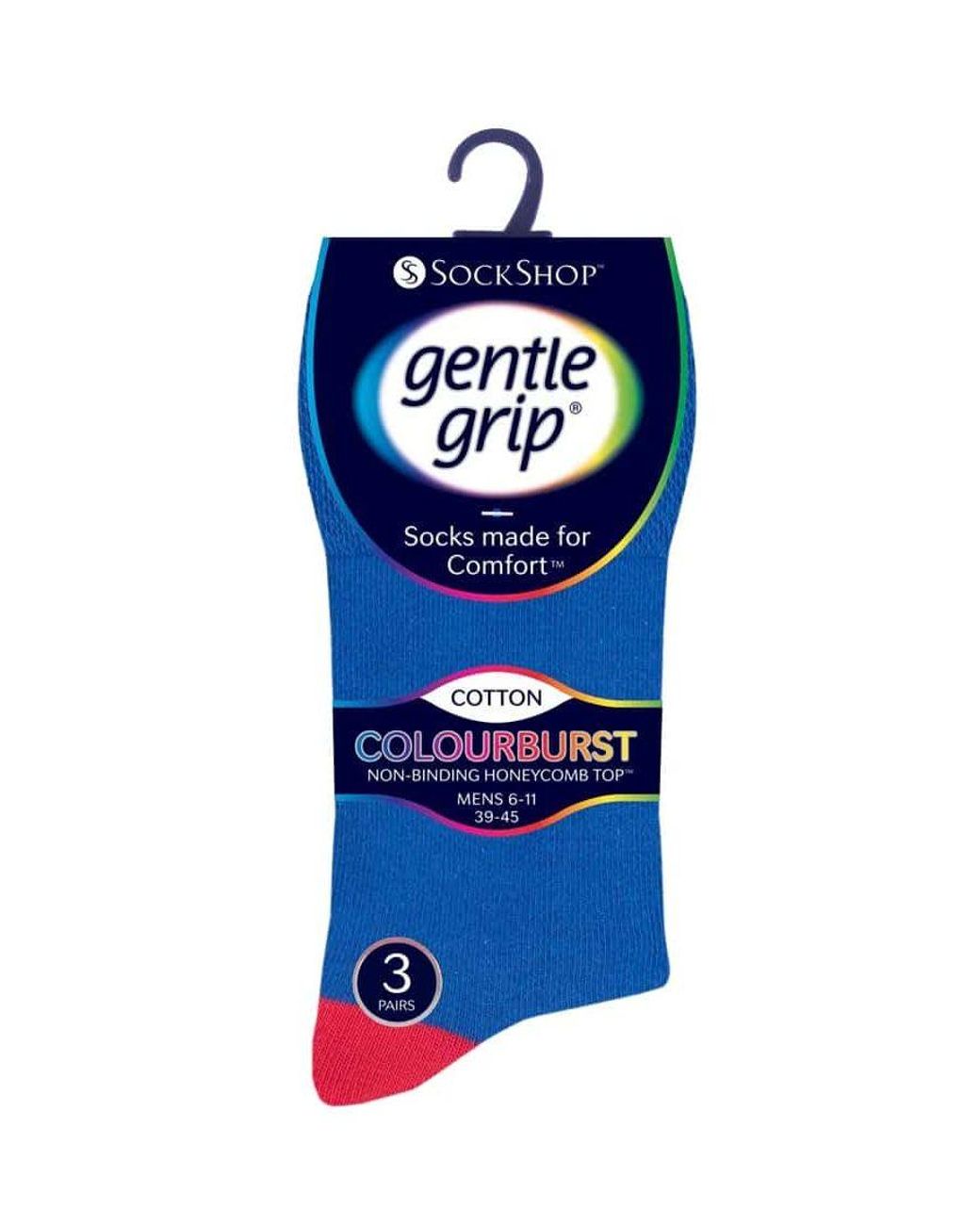 Gentle Grip Red 6 Pairs Non Elastic Socks for men