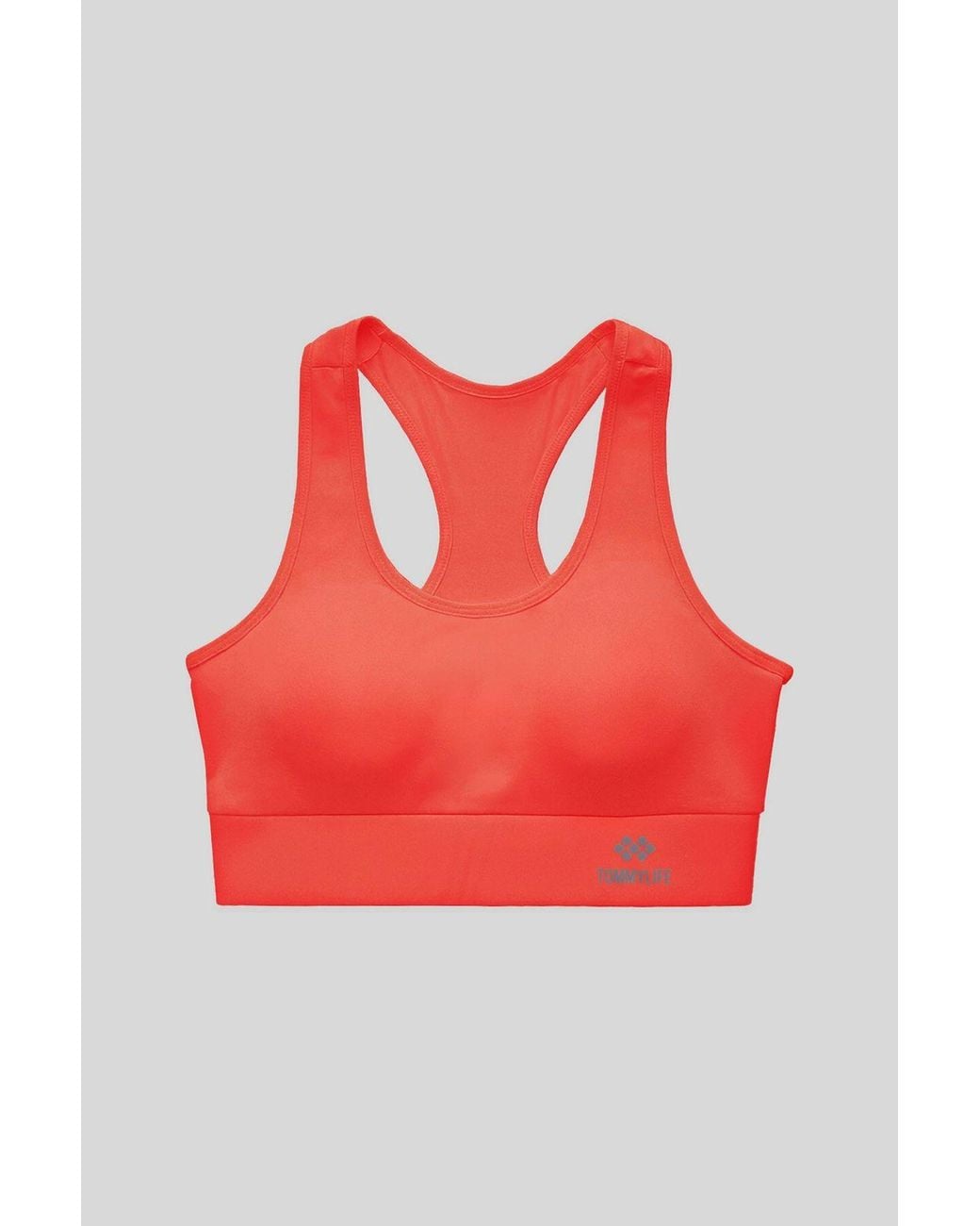 TOMMY LIFE Red Sleeveless Cropped Fitted Sports Top