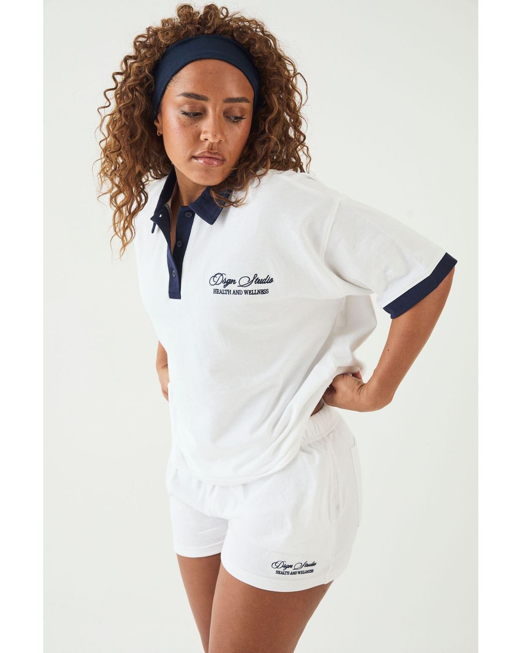 DSGN Studio White Collared Short Sleeve Top