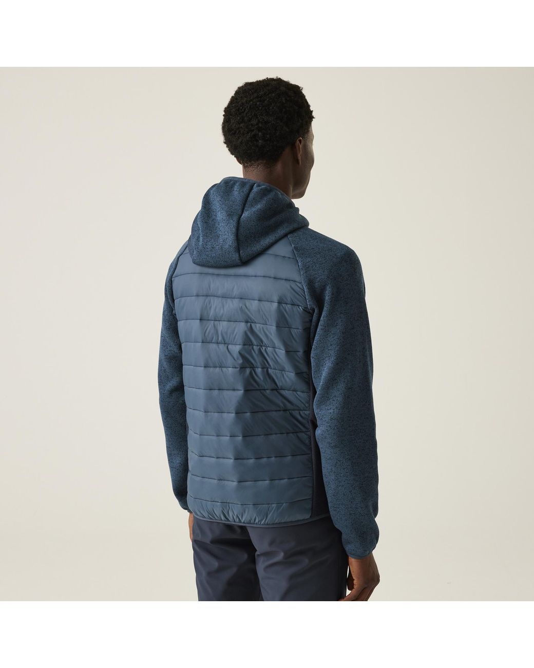 Regatta Blue Newhill Hybrid Hooded Outdoor Walking Hiking Padded Jacket Coat for men