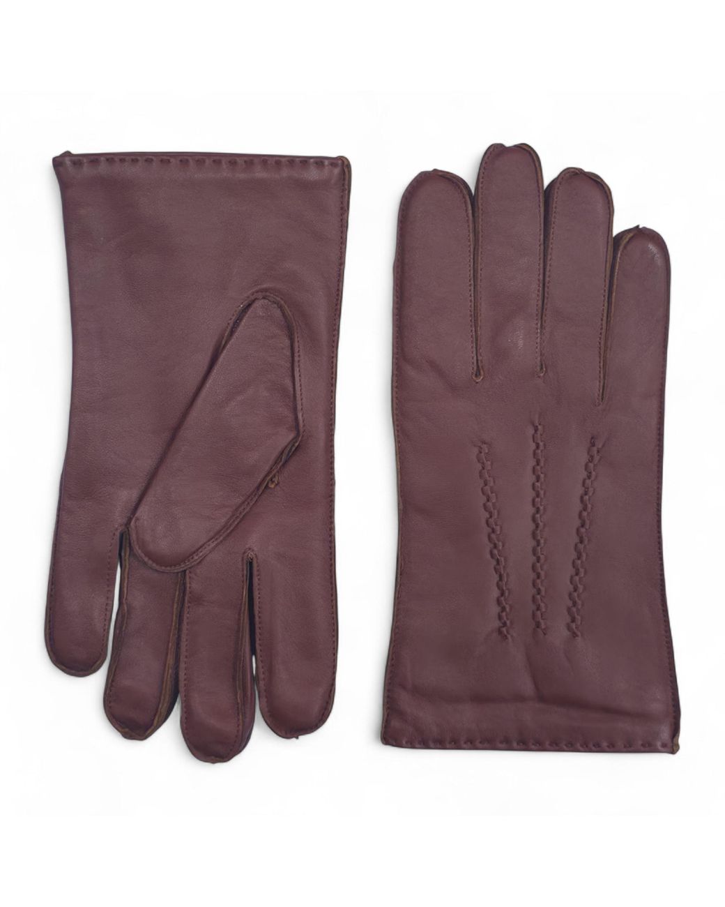 Infinity Leather Purple Italian Warm Wool Lining Winter Stich Design Riding Driving Casual Gloves for men