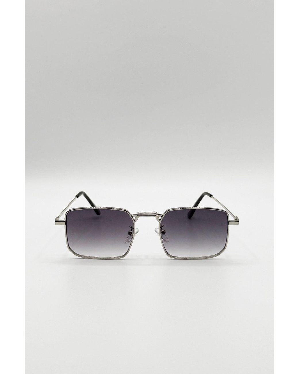 SVNX Blue Vintage Metal Square Sunglasses