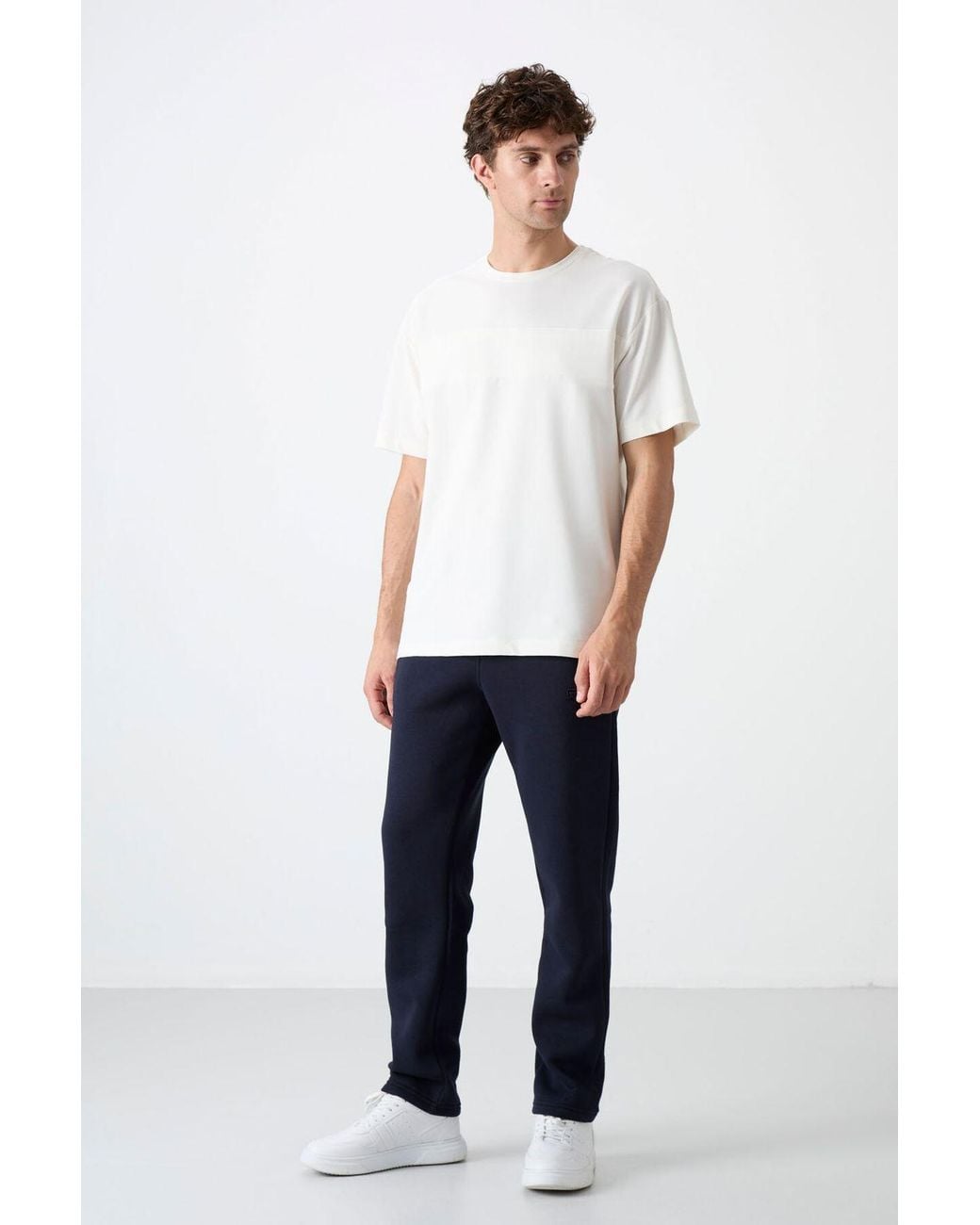 TOMMY LIFE White Regular Fit Fleece Sweatpants for men