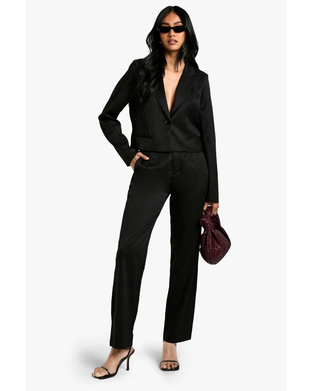 Boohoo Black Tailored Tapered Trouser