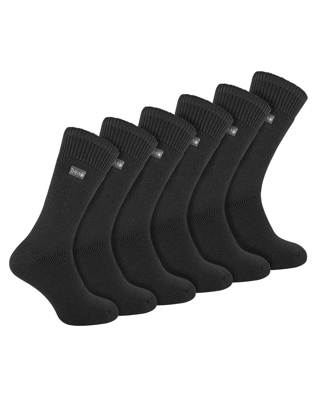 THMO Black 6 Pairs Soft Breathable Thermal Socks for men
