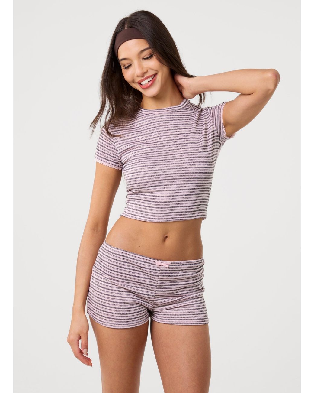 Pink Vanilla Purple Jersey Stripe Top