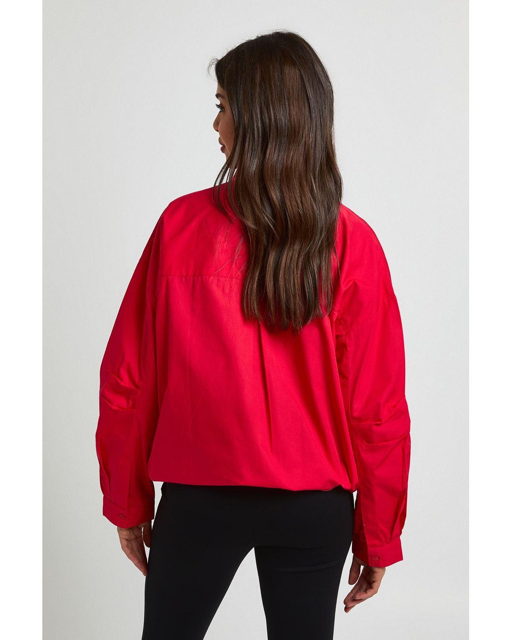 Boohoo Gray Cotton Funnel Neck Shirt