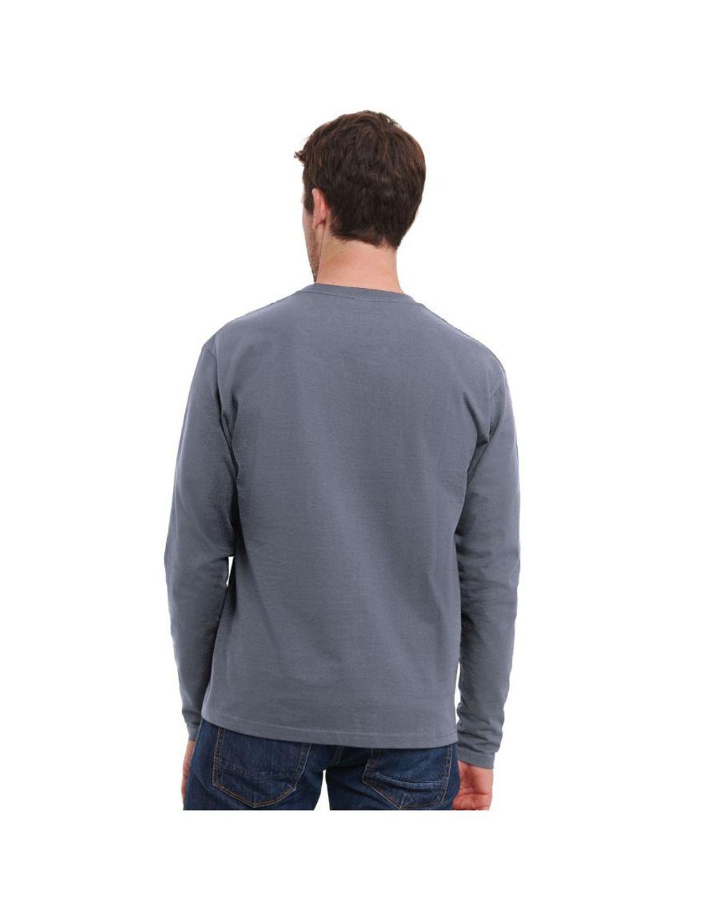 Russell Blue Classic Long-Sleeved T-Shirt (Convoy) for men