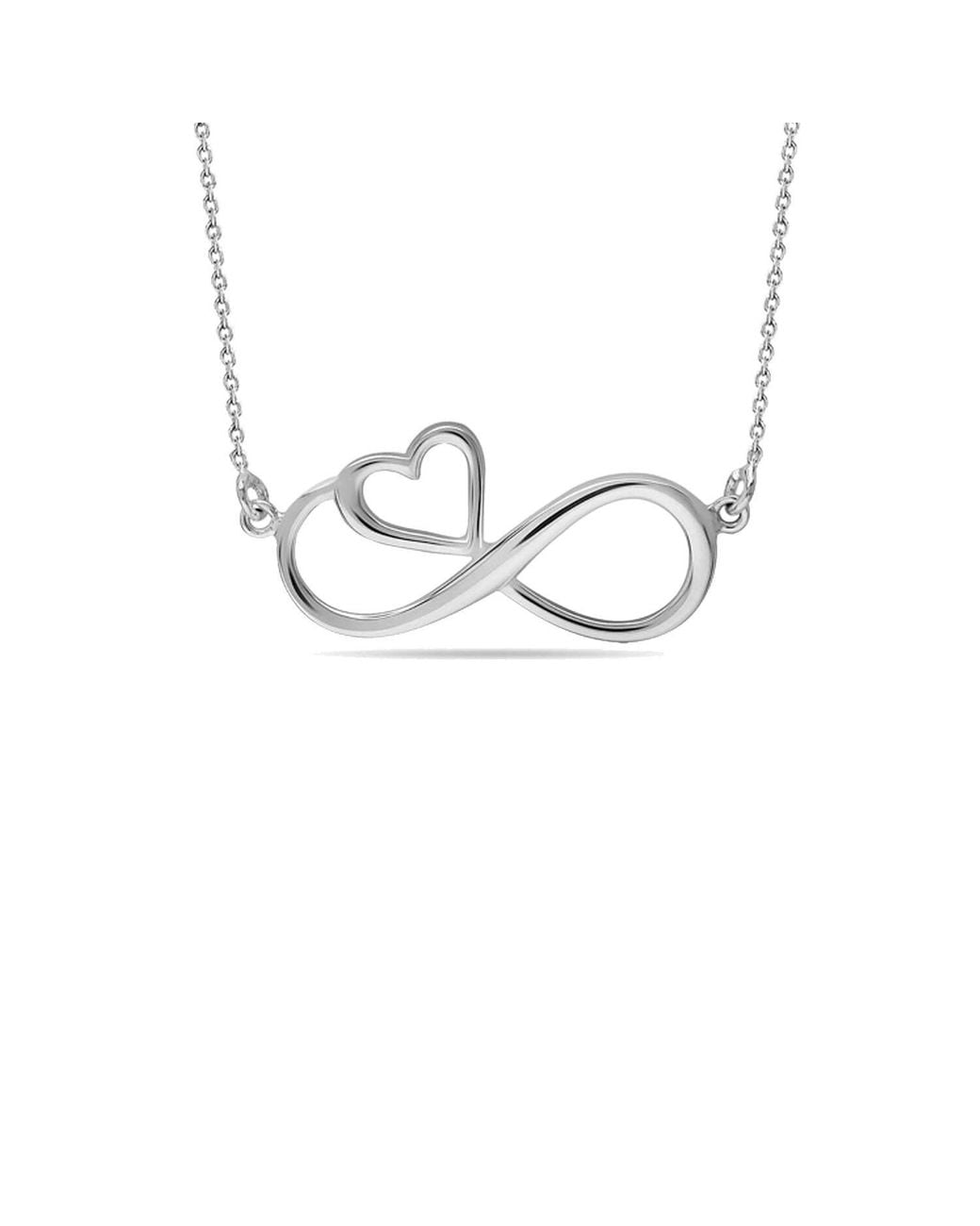 Bibei Metallic Infinity Heart Necklace