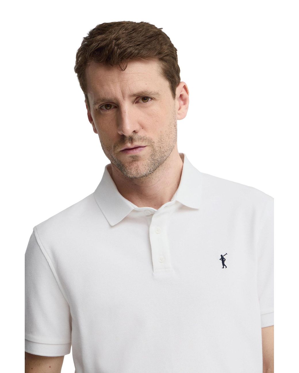 POLO CLUB White Slim Fit Polo-Shirt-S-S6 for men