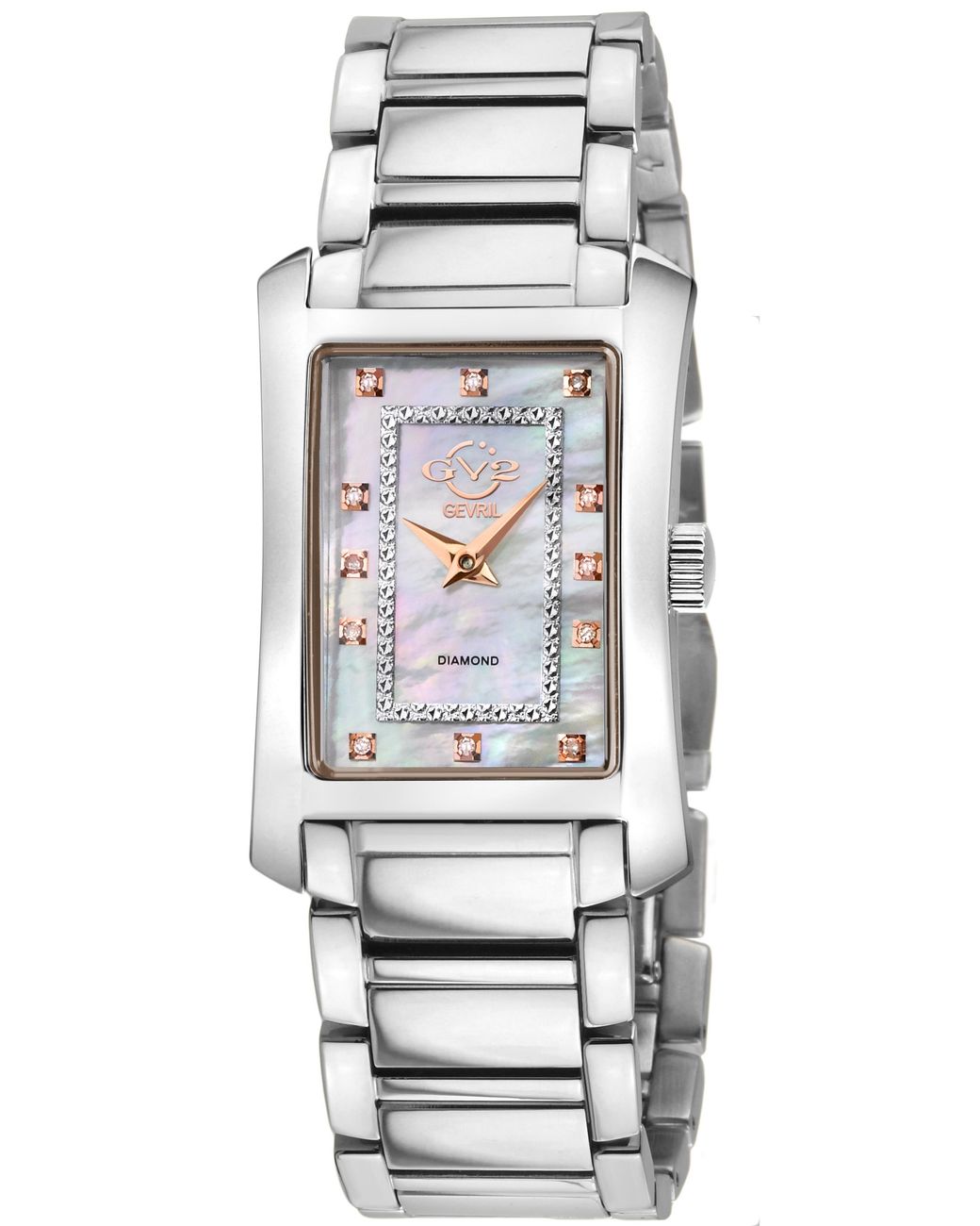 Gv2 Black Luino Swiss Quartz Diamond Mop Dial, 316L Stainless Steel Watch