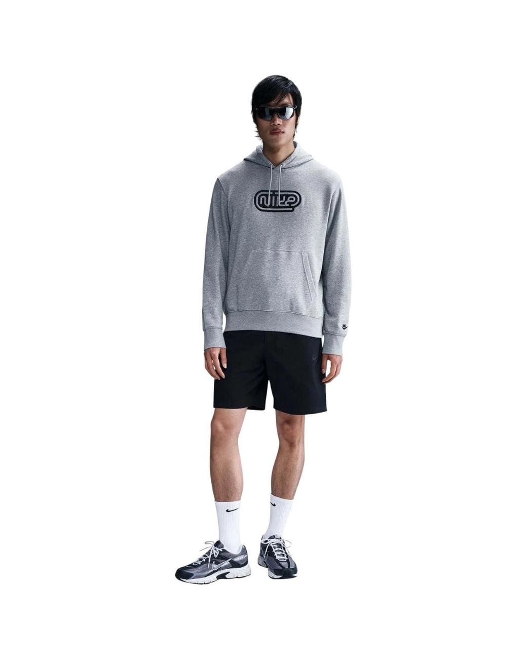 Nike Gray Club Pullover French Terry Hoodie for men