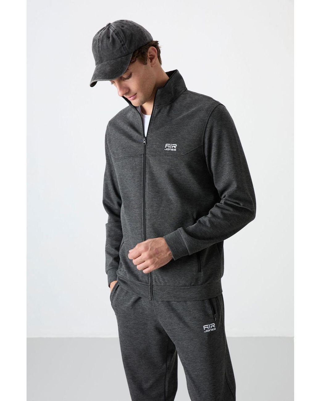 TOMMY LIFE Black Fleece Sweatshirt And Pants Set for men
