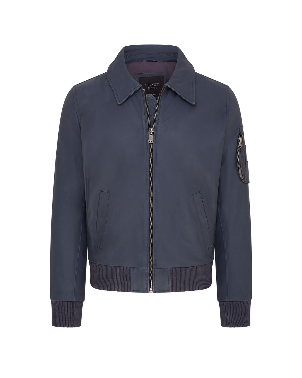 Infinity Leather Blue A2 Cowhide Bomber Jacket-Eura for men