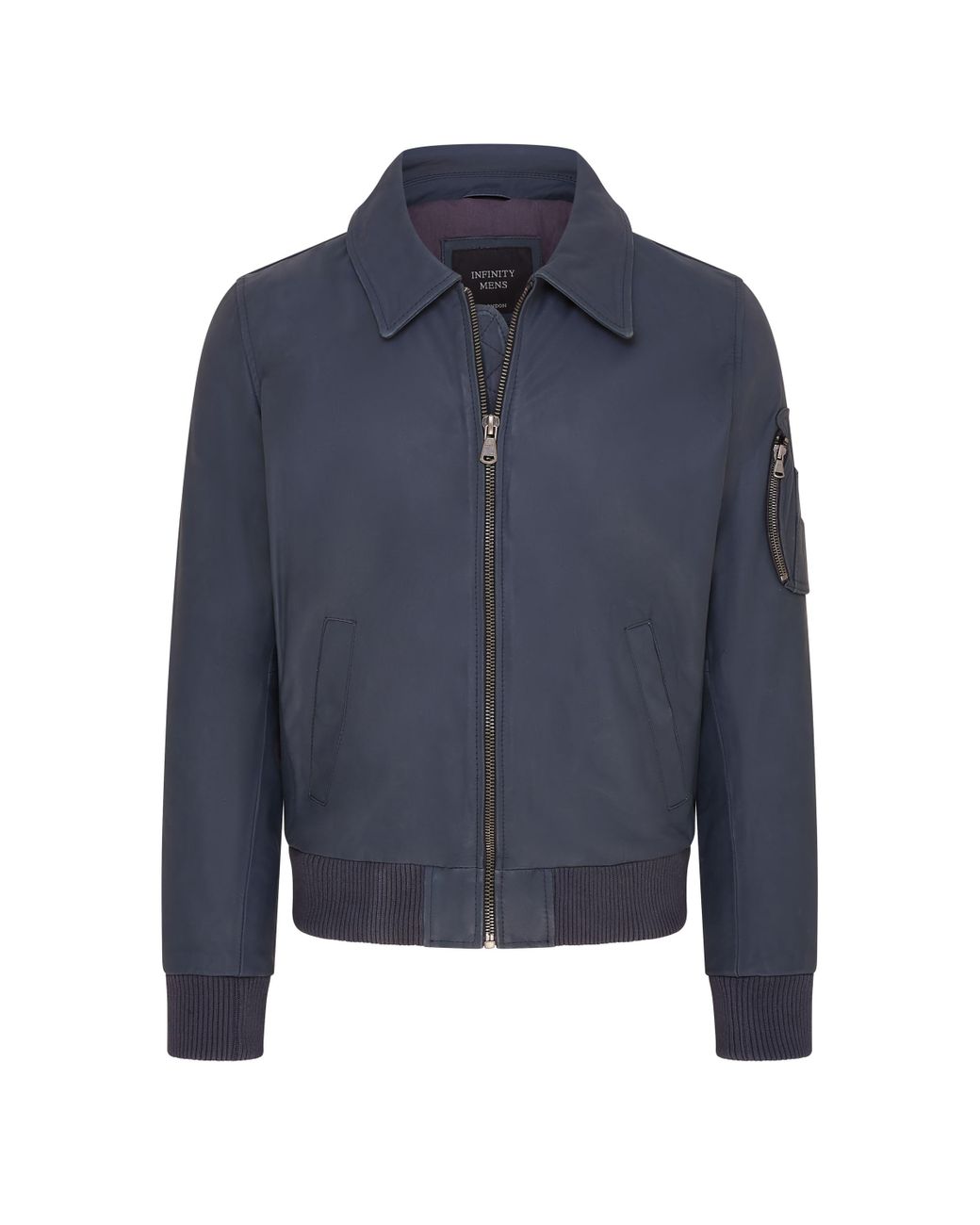 Infinity Leather Blue A2 Cowhide Bomber Jacket-Eura for men
