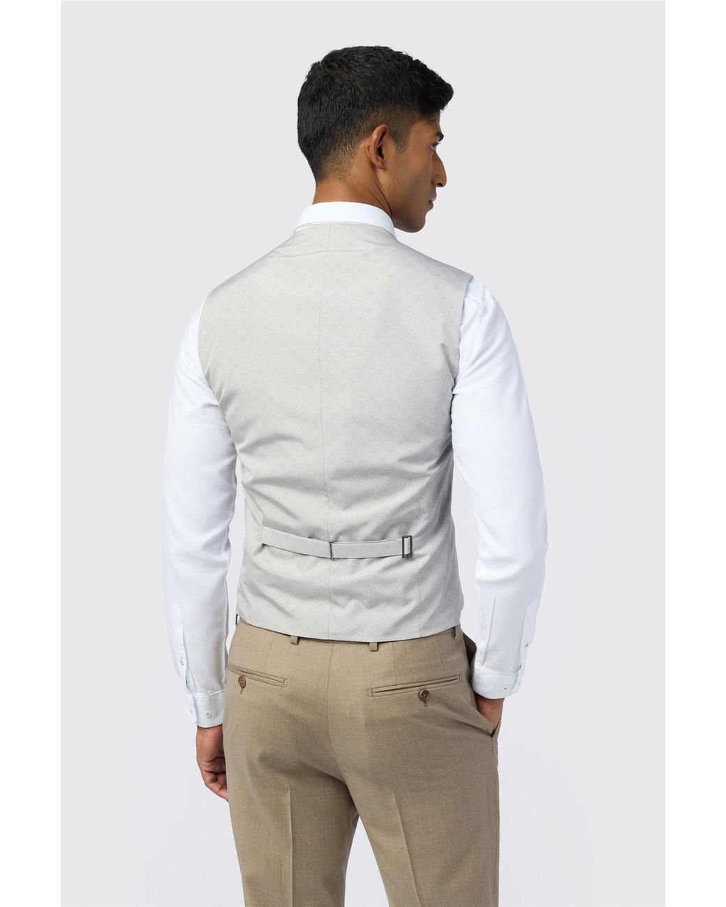 Ted Baker Natural Single Breasted Five Button V-Neck Slim Fit Suit Waistcoat for men