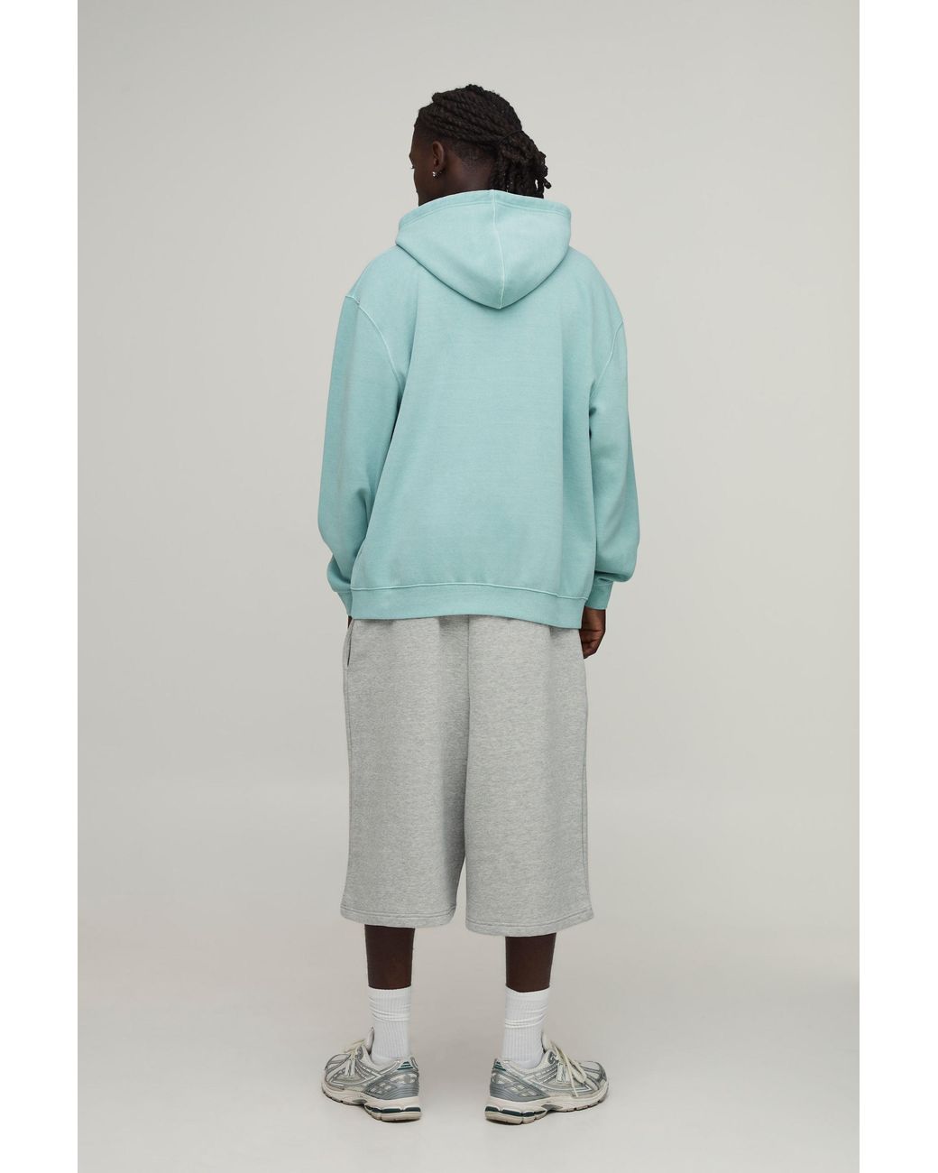 BoohooMAN Green Oversized Over The Head Washed Hoodie for men