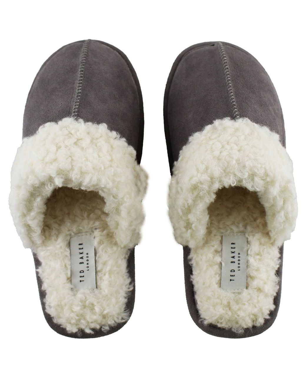 Ted Baker Gray Slippo Slippers Suede
