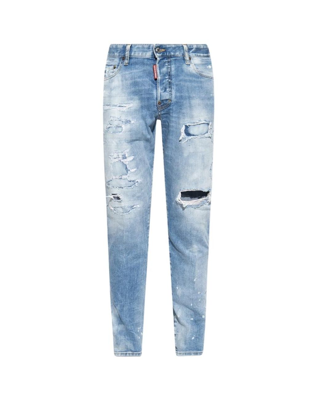 DSquared² Blue Skater Jean Destroyed Look Denim Jeans Cotton for men