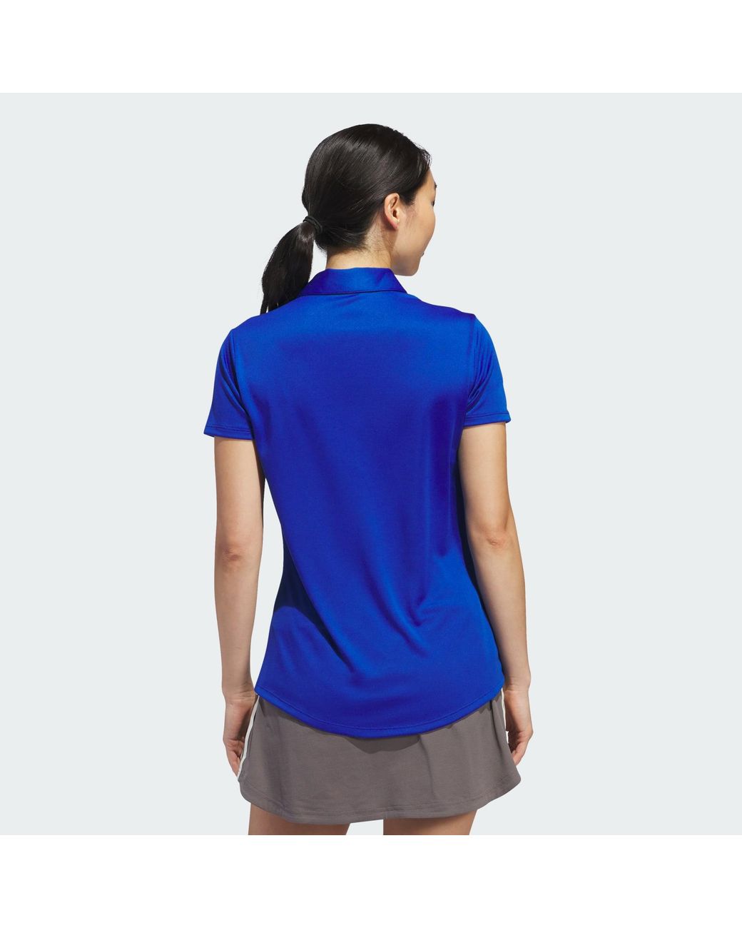 Adidas Originals Blue Solid Short Sleeve Polo Shirt