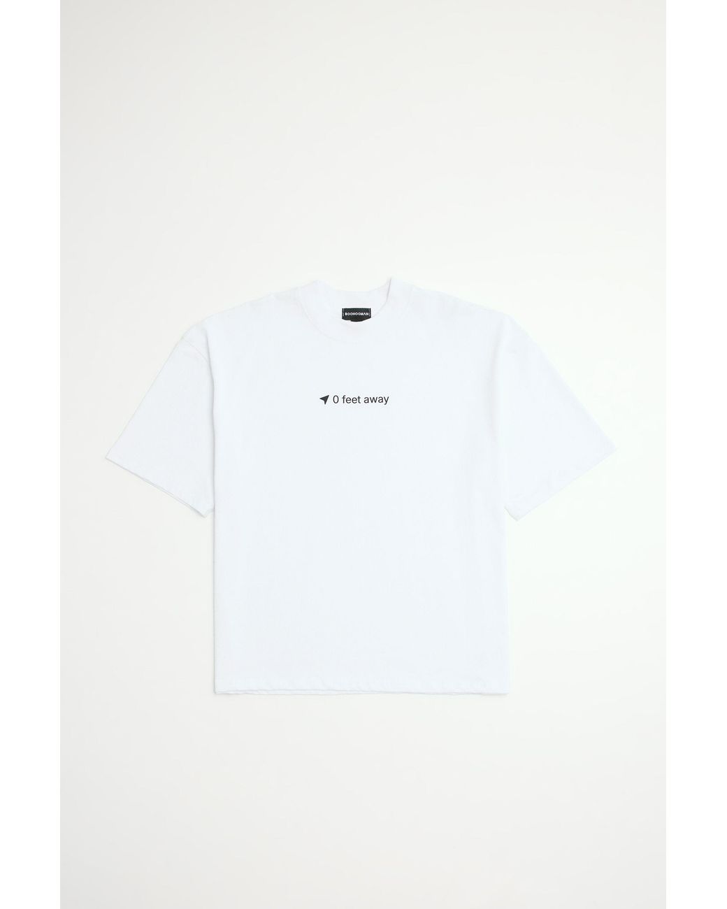 BoohooMAN White Oversized Boxy Heavyweight 0 Feet Away T-Shirt for men