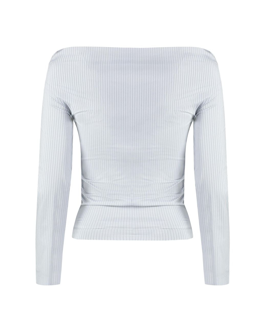 Philosophy Di Lorenzo Serafini White Modern Crepe Blouse With Side Button Fastening