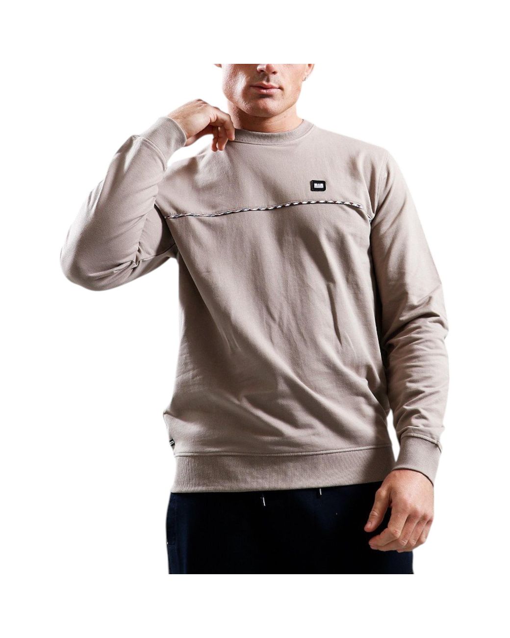 Weekend Offender Natural Cordoba Sweatshirt Pullover Crew Neck Casual Cotton Jumper for men