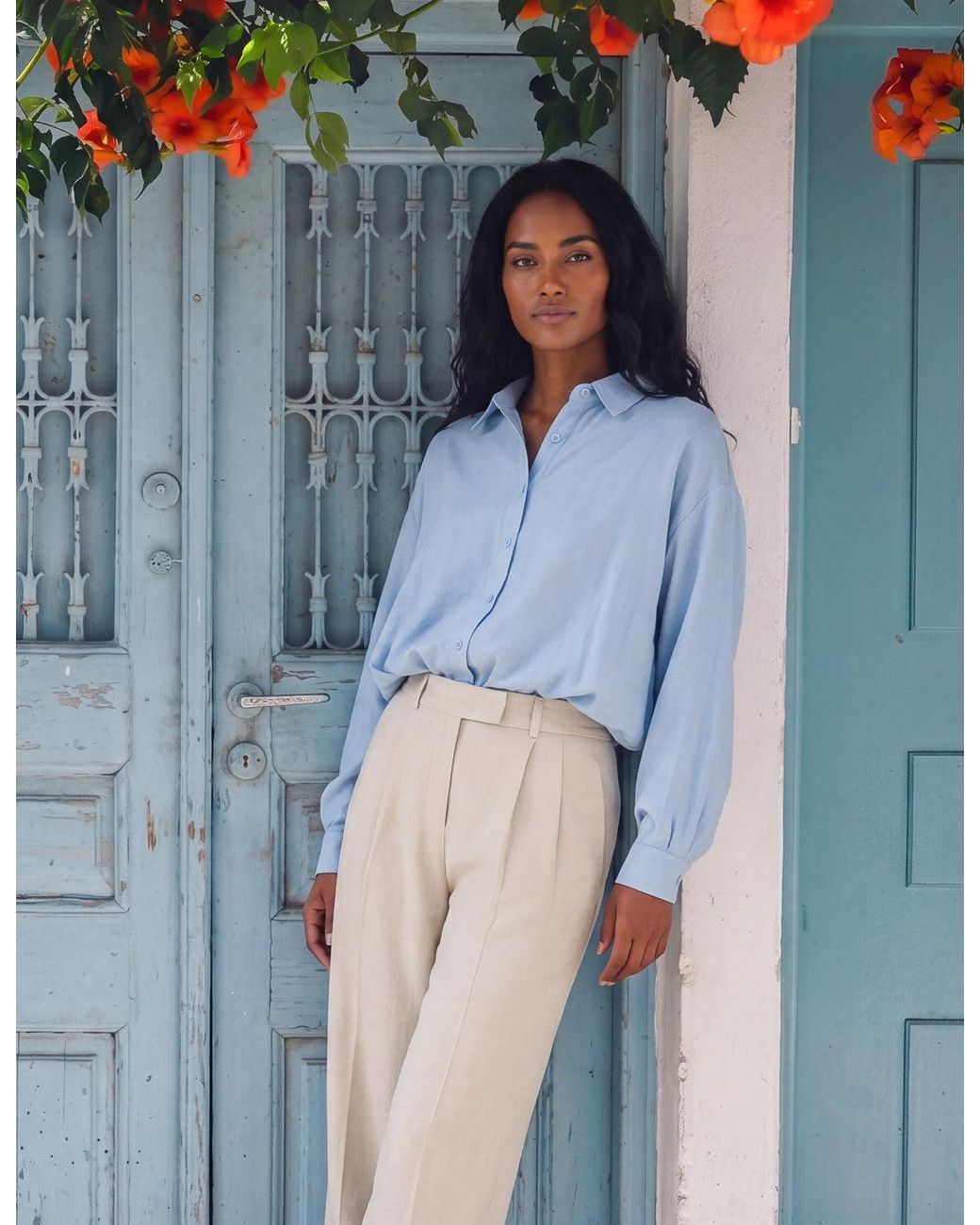 Blue Vanilla Blue Relaxed Button-Up Shirt