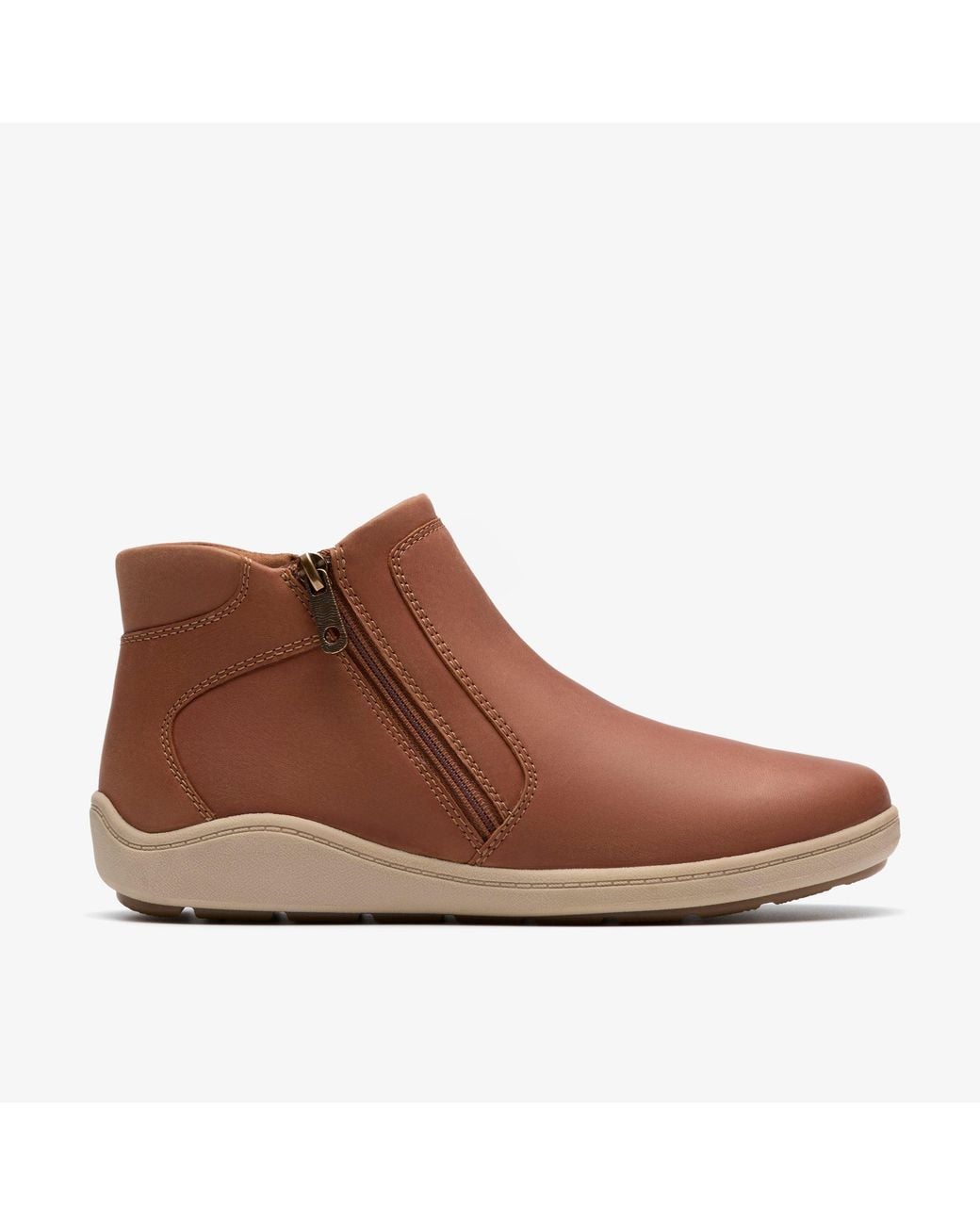 Clarks Brown Bryianne Carly Tan Leather Boots