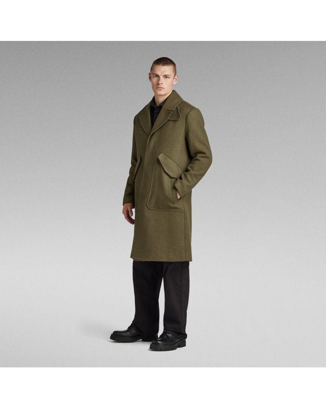 G-Star G-Star Raw Premium Wool Overcoat in Green for Men | Lyst UK