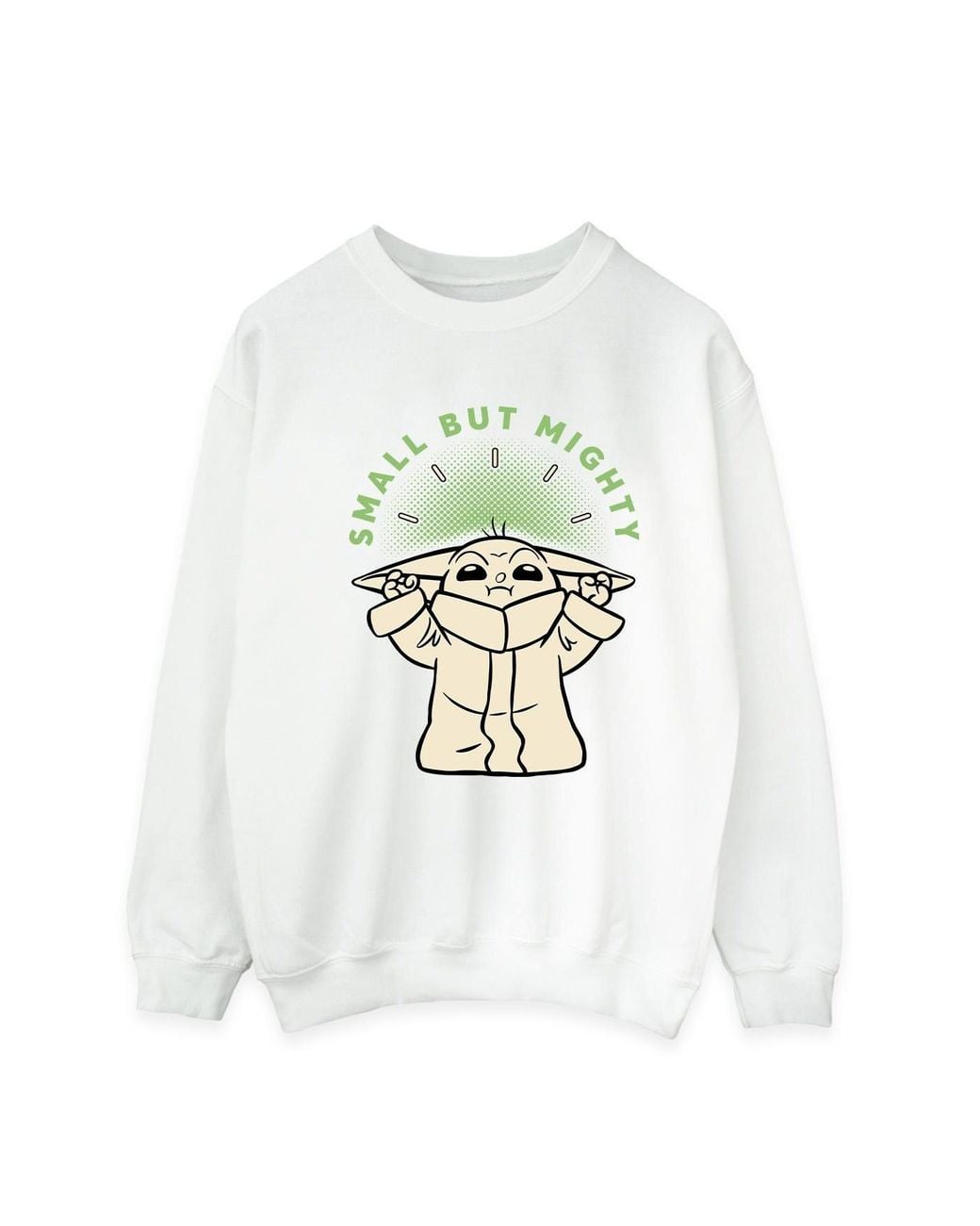 Star Wars White The Mandalorian Small But Mighty Grogu Sweatshirt for men