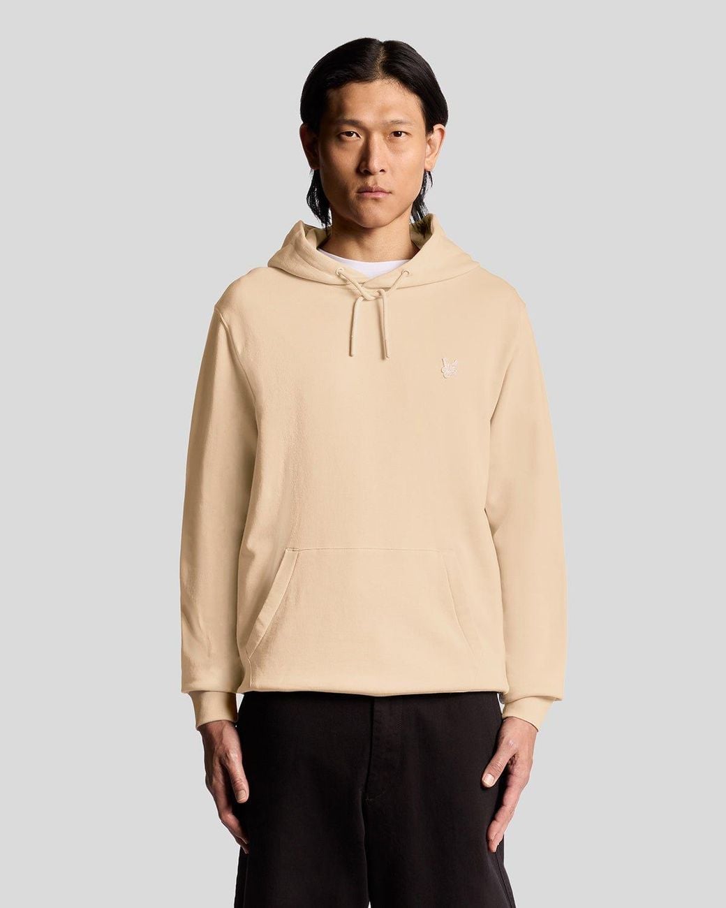 Lyle & Scott Superfine Cotton Loopback Hoodie in het Natural voor heren