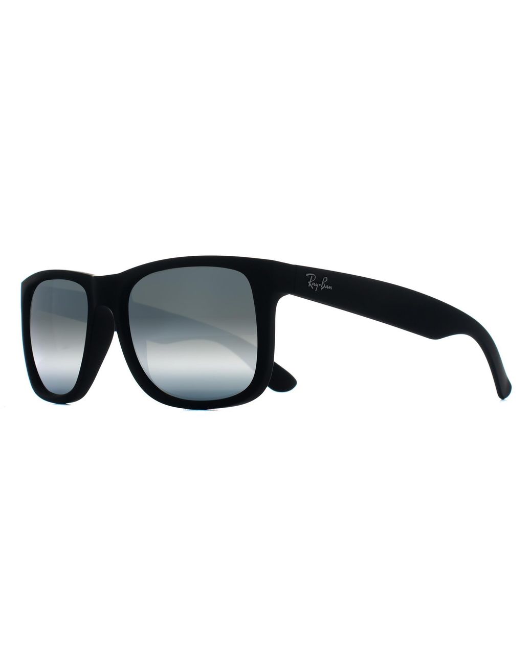 Ray-Ban Black Rectangle Rubber Mirror Polarized Rb4165 Justin