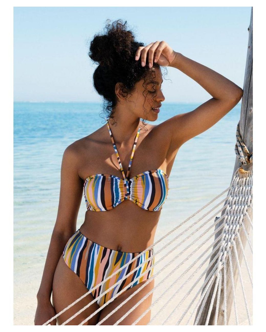 Freya Blue Torra Bay Bandeau Bikini Top Multi