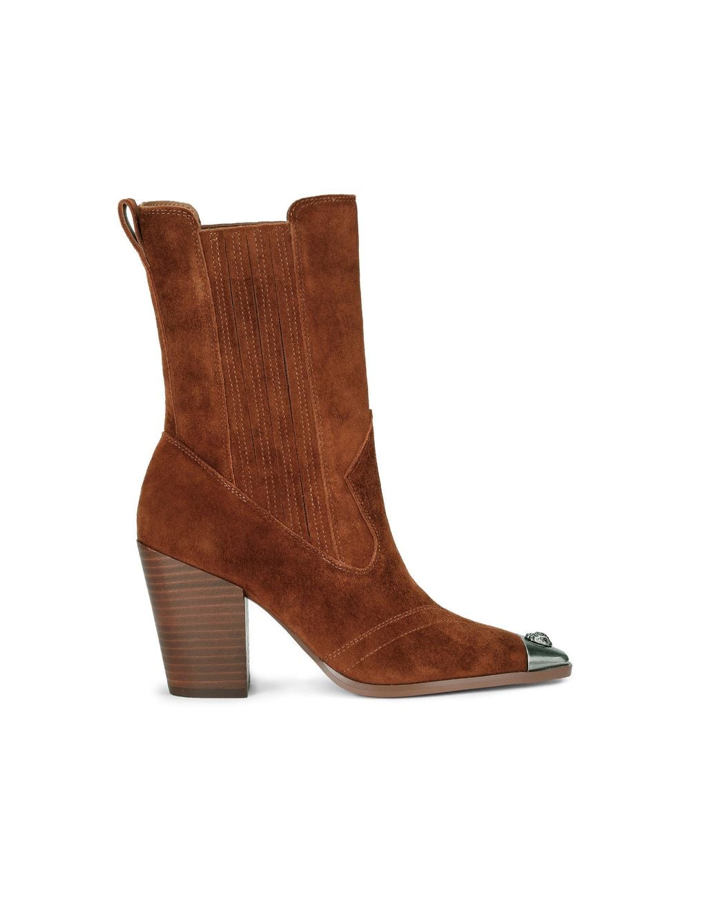 Kurt Geiger Brown Suede Regent Western Ankle Boots