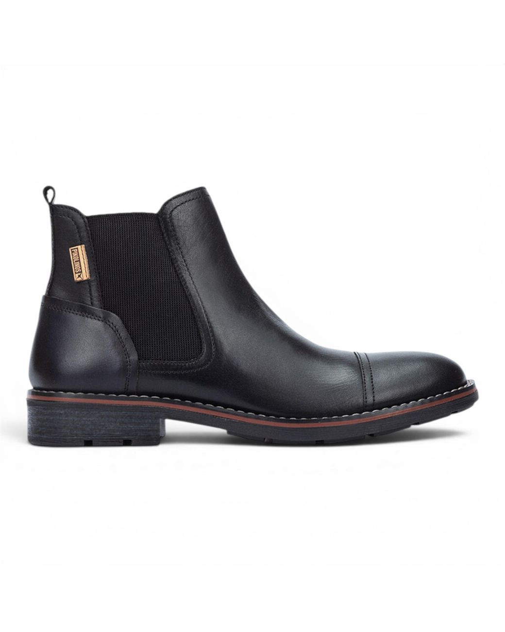 Pikolinos Black Leather Zip Chelsea Ankle Boots for men