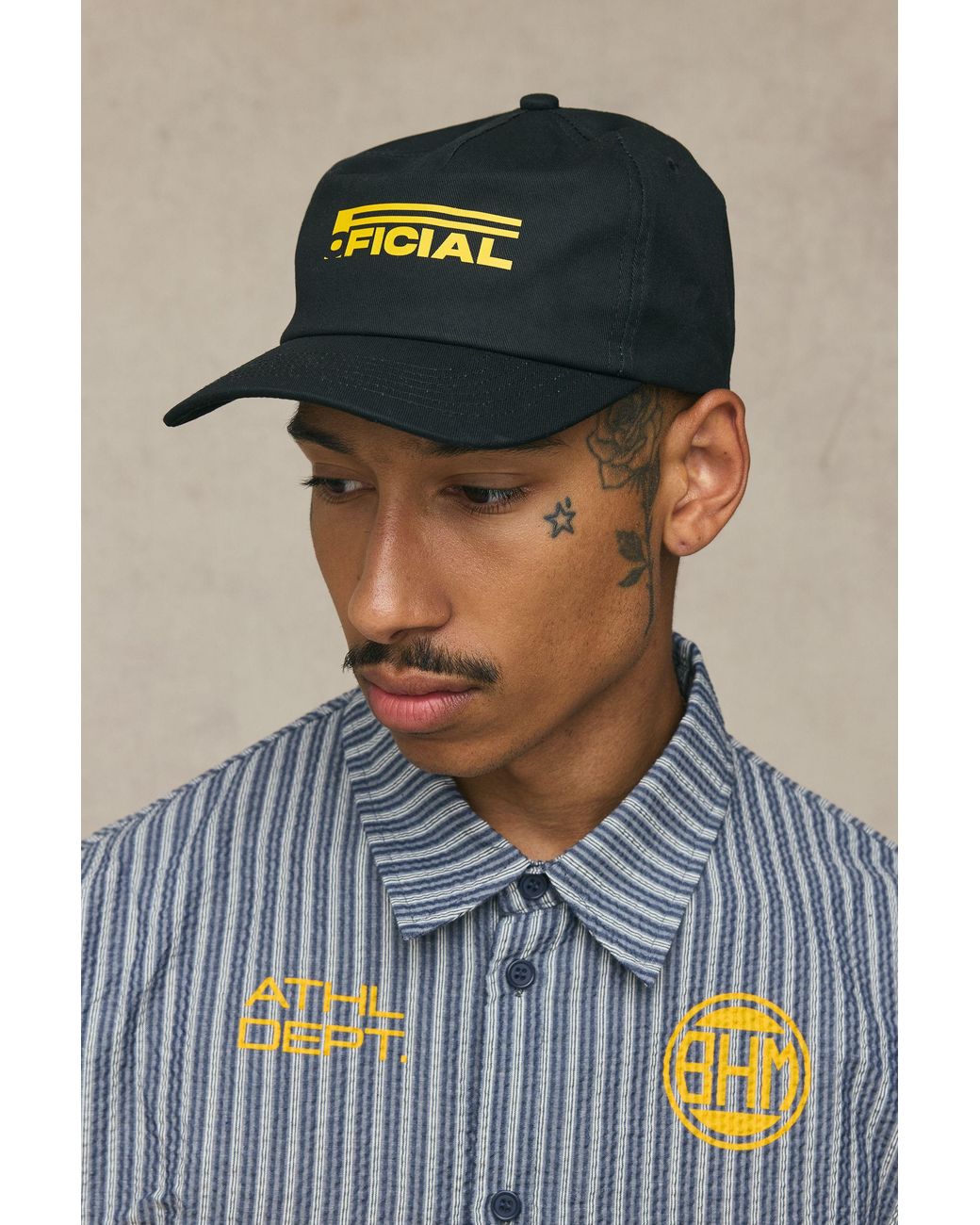 BoohooMAN Blue 5 Panel Racing Cap for men