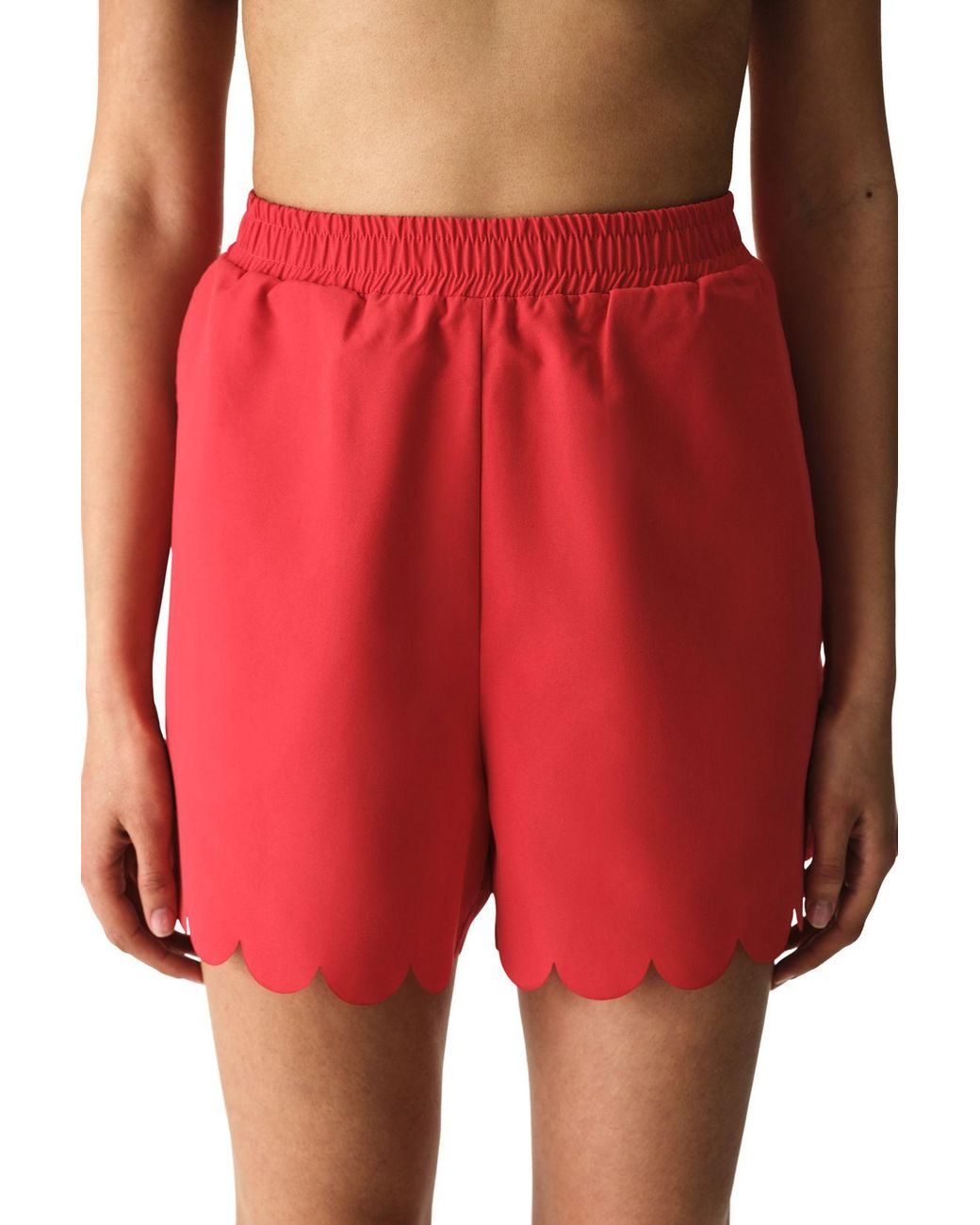 Penti Red Mid-Waist Woven Pull-On Shorts