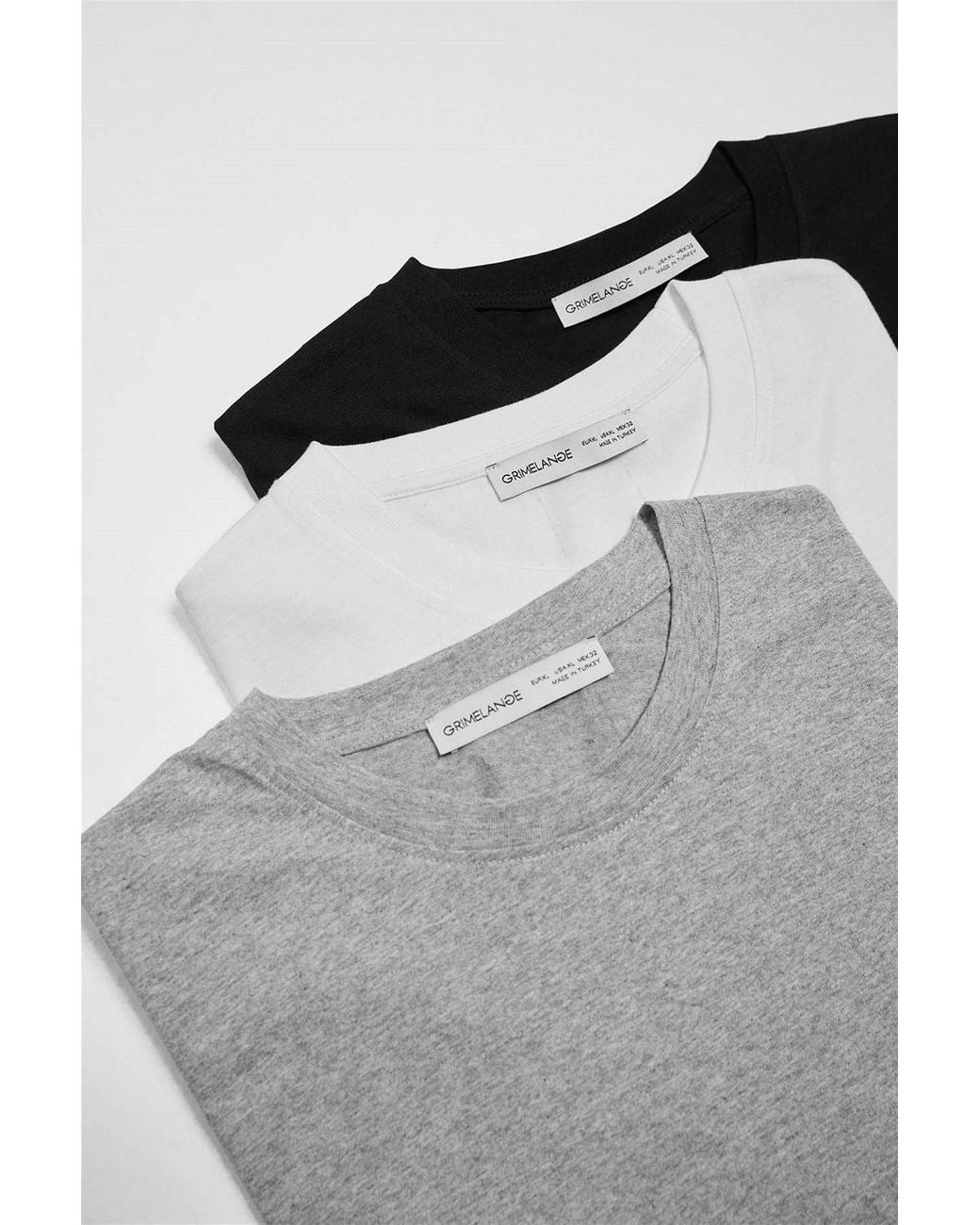 Grimelange Black 3-Pack Crew Neck T-Shirts for men