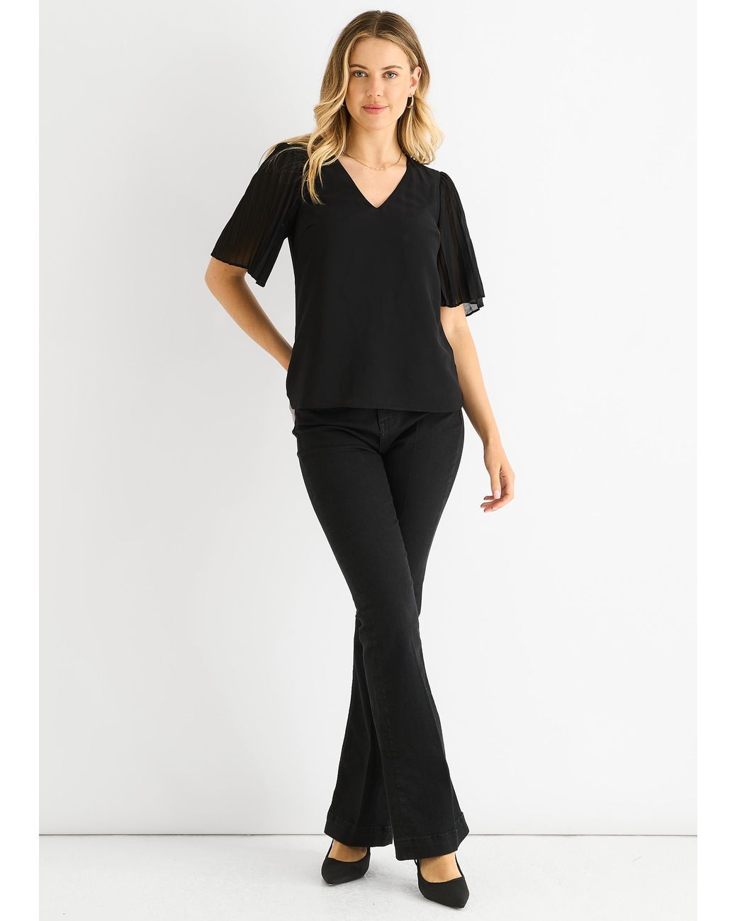 Gini London Black Foil Velour Midi Dress