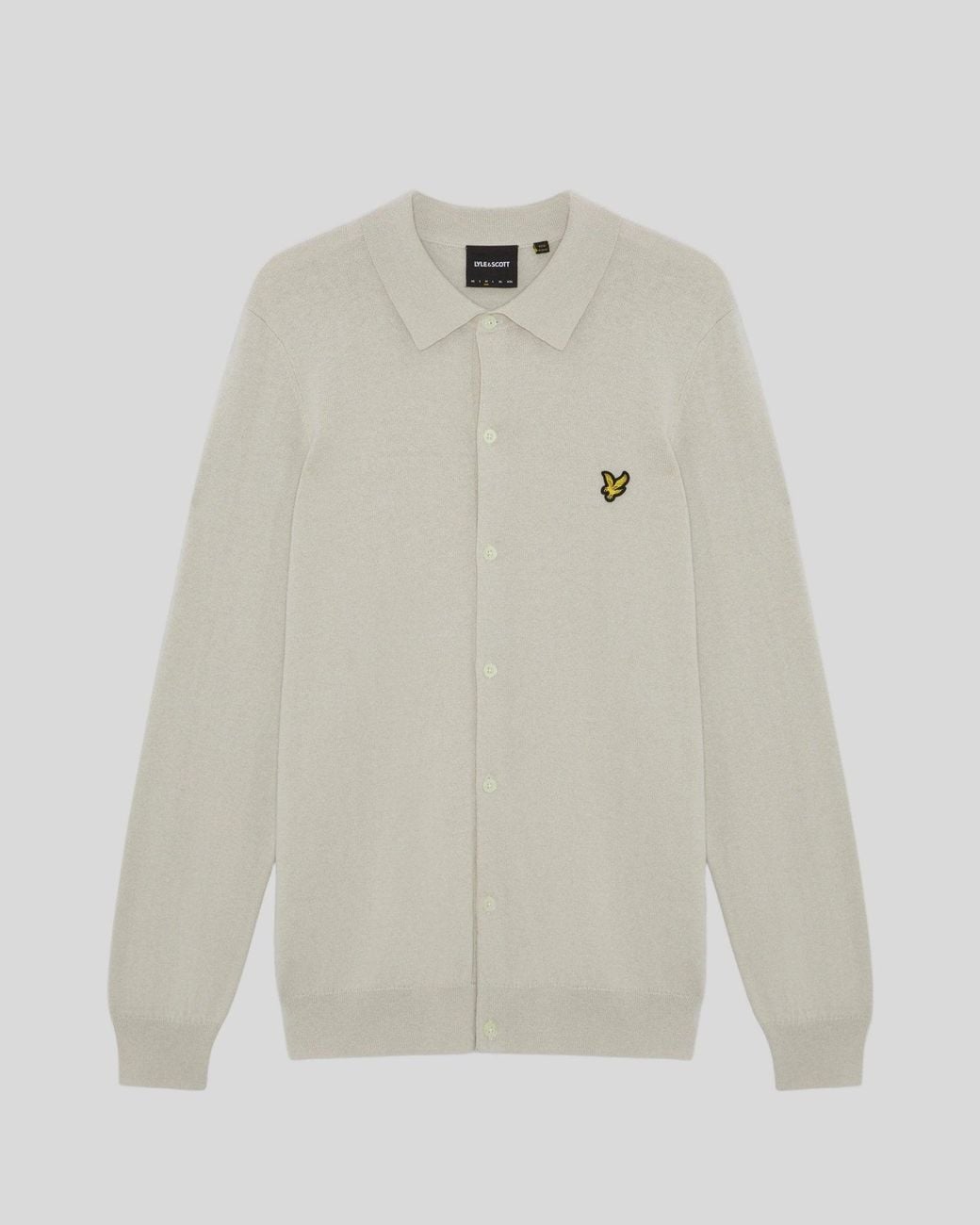 Lyle & Scott White Cotton Merino Knitted Shirt for men