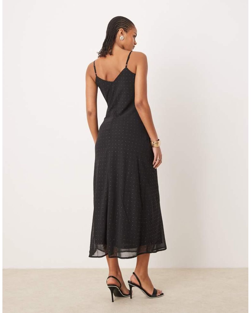 Jdy Black Tall Stud Details Midaxi Dress