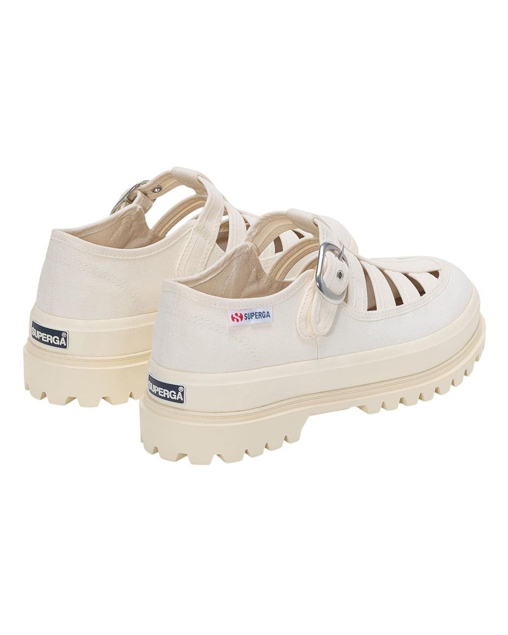 Superga White Ladies 3541 Alpina Gurkha Fisherman Sandals (Off)