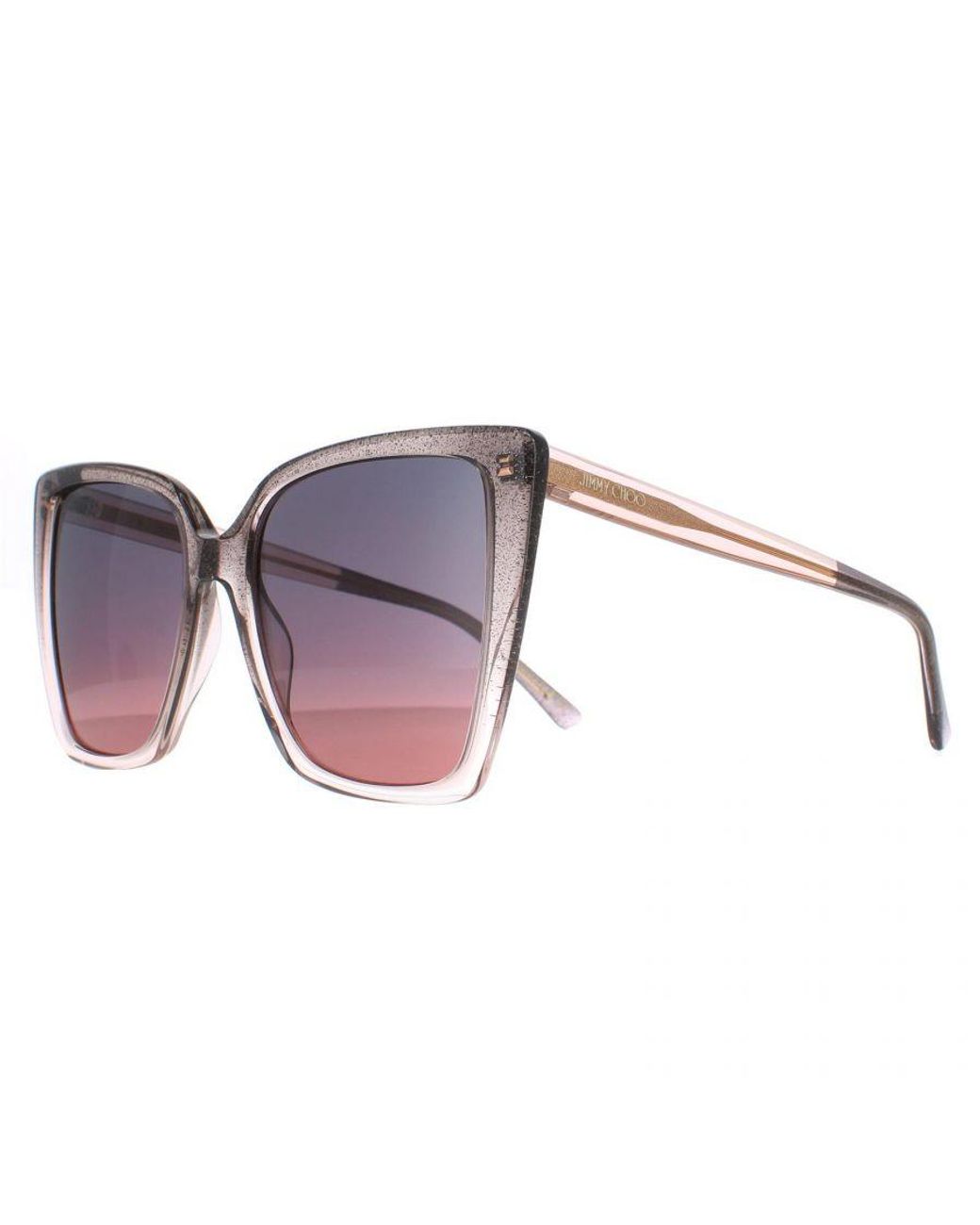 Jimmy Choo Purple Cat Eye Nude Glitter Fuchsia Lessie/S