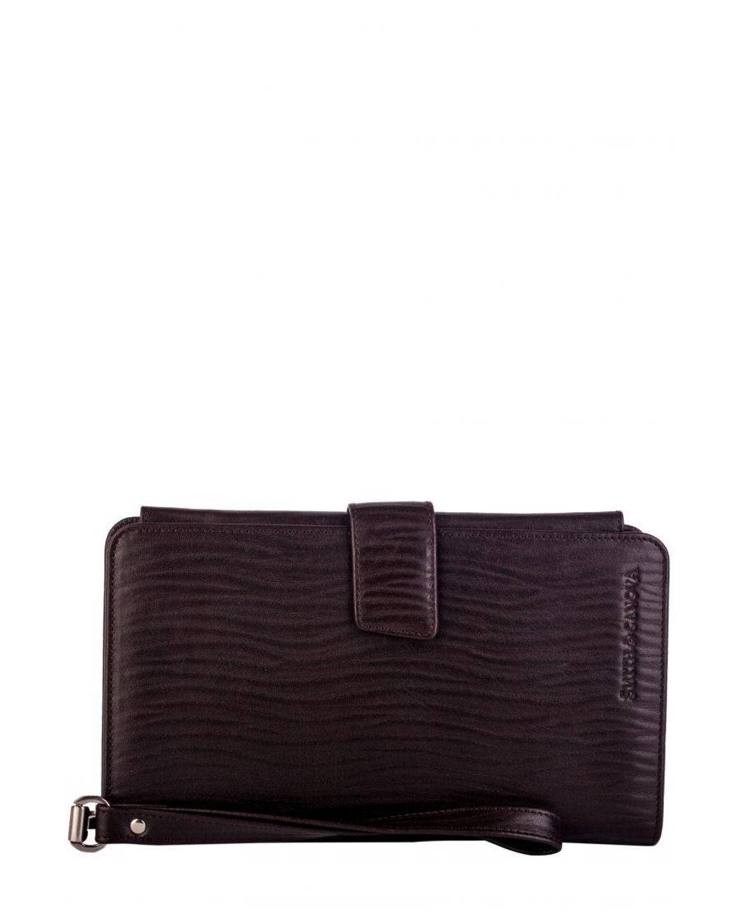 Smith & Canova Purple Embossed Leather Card & Document Case